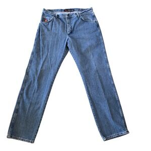 Wrangler FRC47M Men's Flame Resistant Jeans 36x34 Blue Denim Relaxed Fit‎